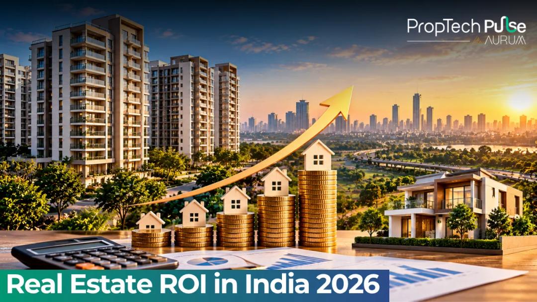 Graph showing real estate ROI calculation factors like rent, appreciation, taxes and loan interest for Indian investors