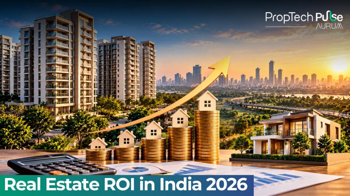 Graph showing real estate ROI calculation factors like rent, appreciation, taxes and loan interest for Indian investors