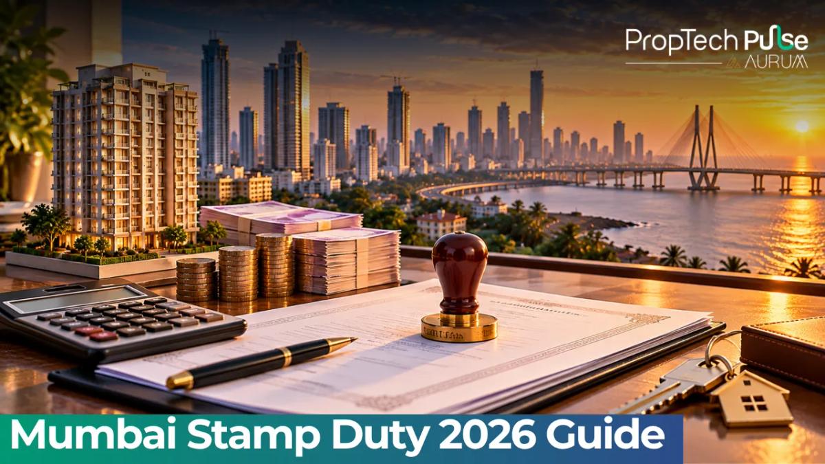 Stamp duty calculator breakdown showing 6 percent rates for men and 5 percent for women in Mumbai 2026