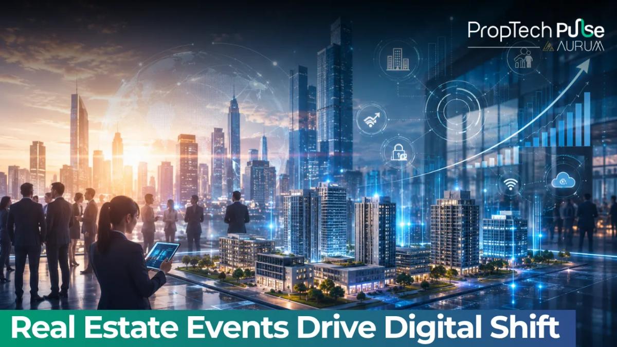 Developers and investors exploring AI and AR/VR technology at a real estate event