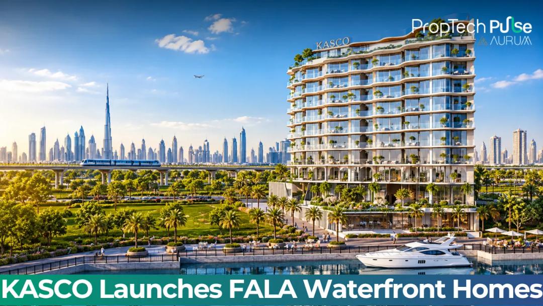 FALA by KASCO waterfront residential development in Dubai's Al Jaddaf, featuring contemporary apartments, curved balconies and views towards Dubai Creek