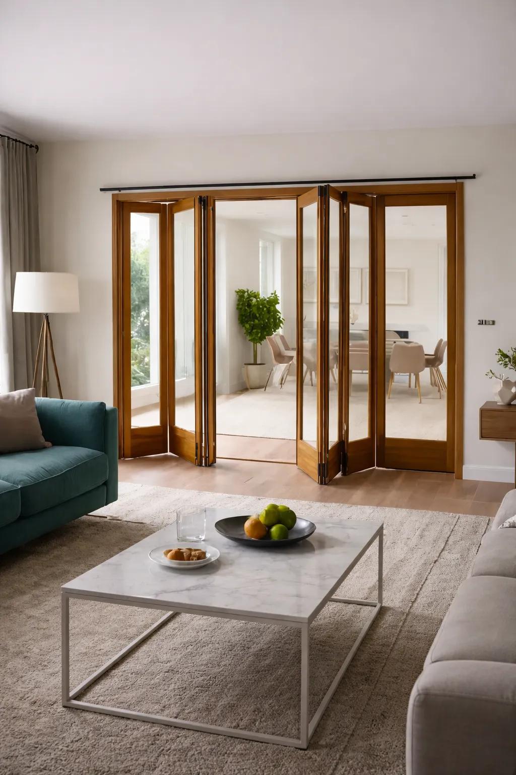 Modern home design with uPVC slide and fold doors