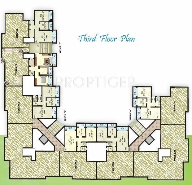  residency Single Tower Cluster Plan