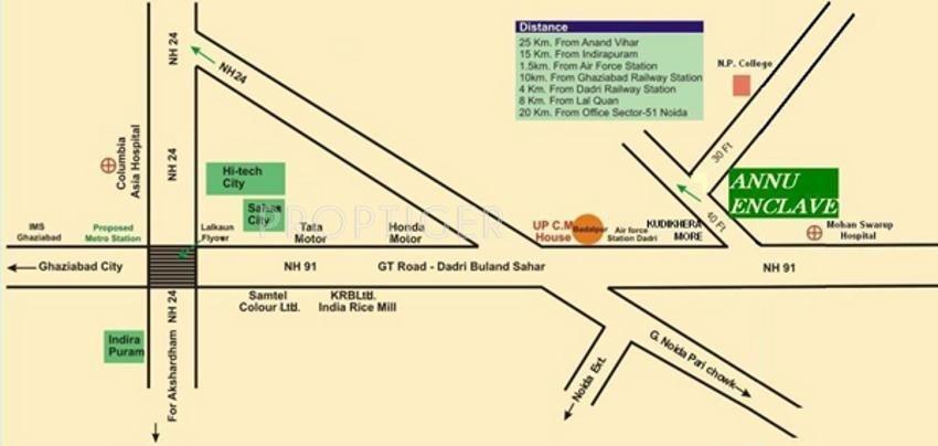 Vardah Builders Annu Enclave Location Plan