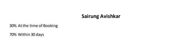  avishkar Down Payment