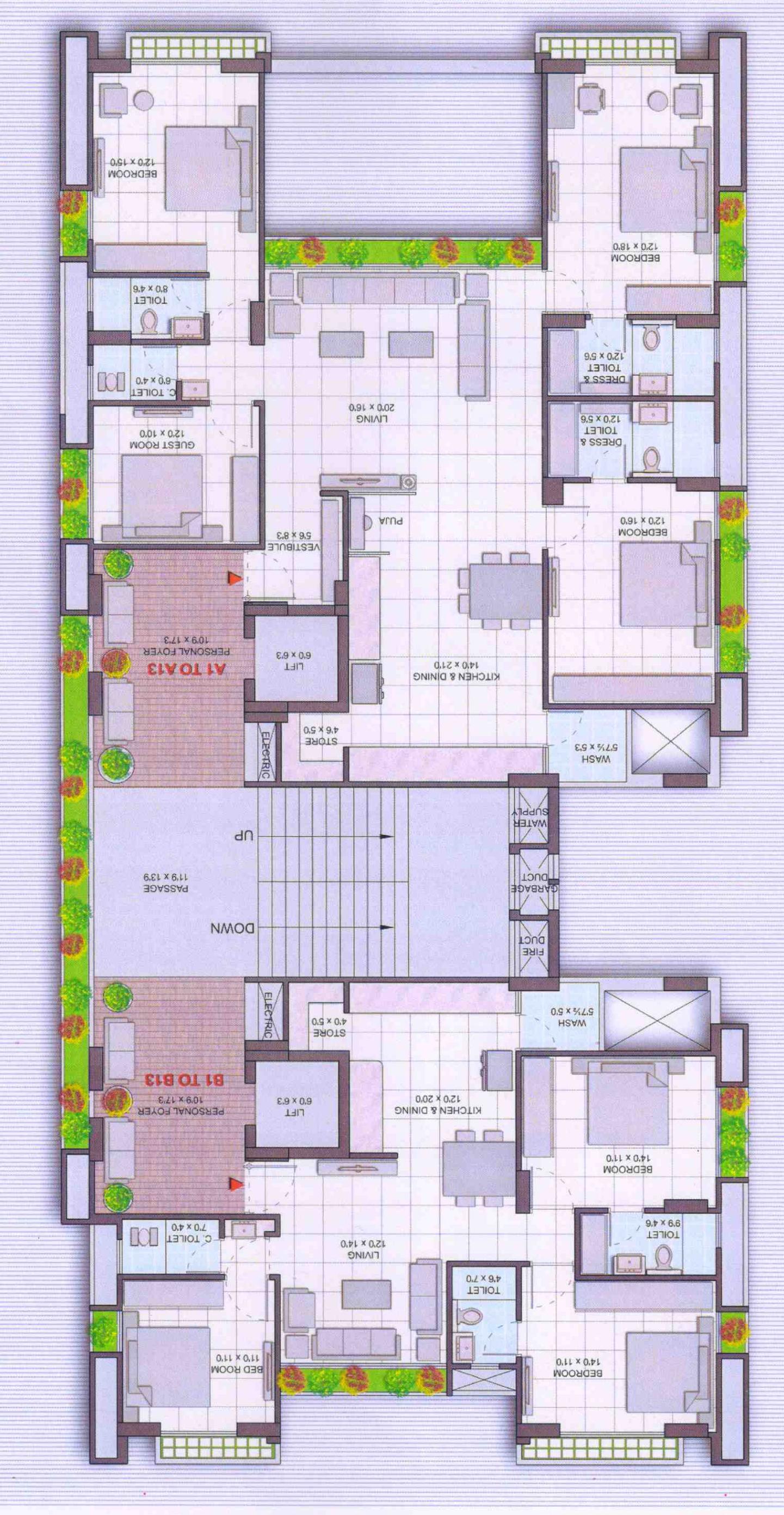  apple Tower 1 Cluster Plan