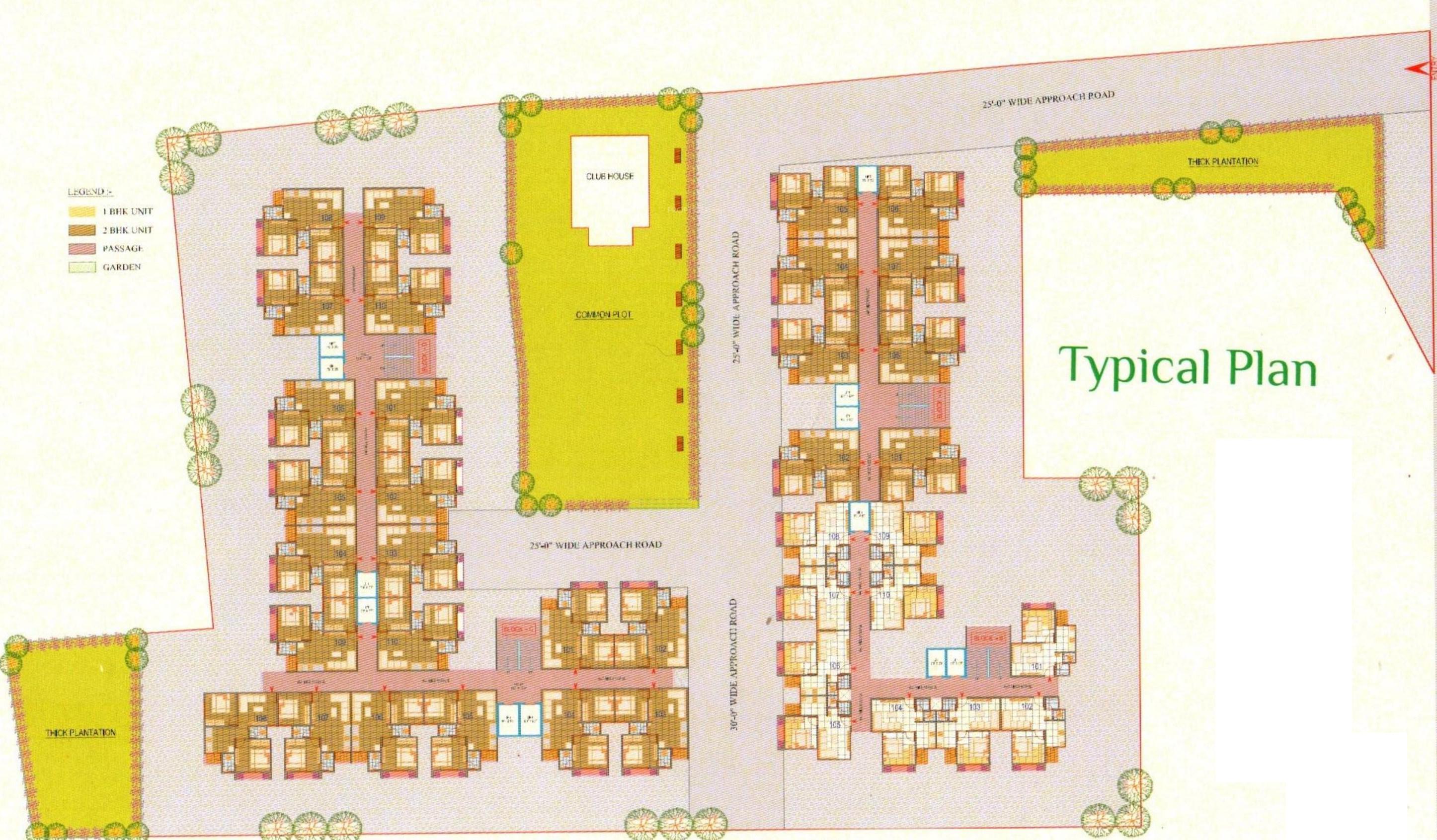  lotus-residency-2 Block A Cluster Plan For Typical Floor Plan