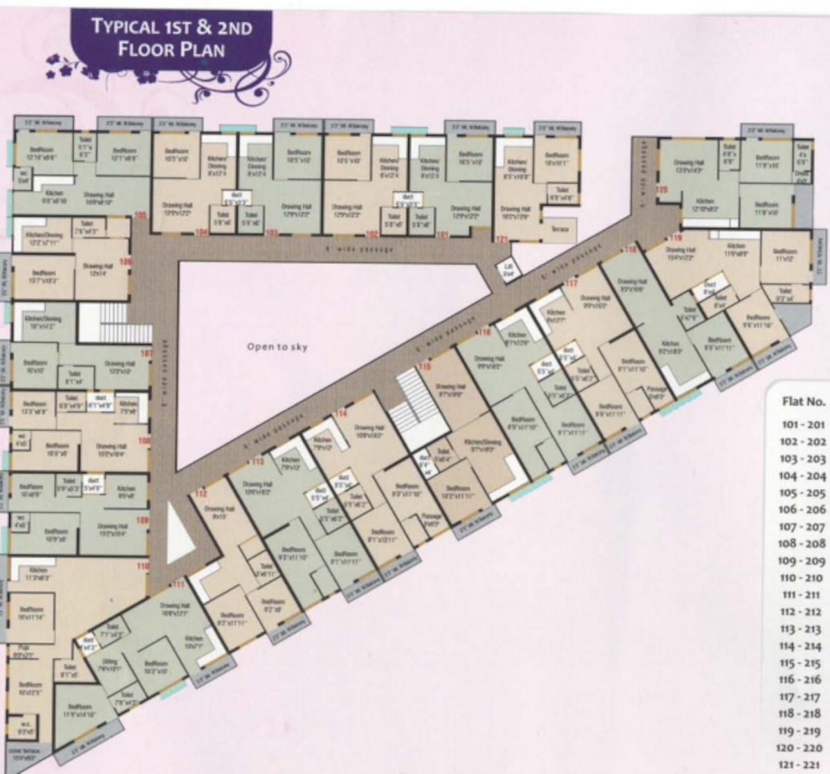  gold-star Cluster Plan from 1st to 2nd Floor