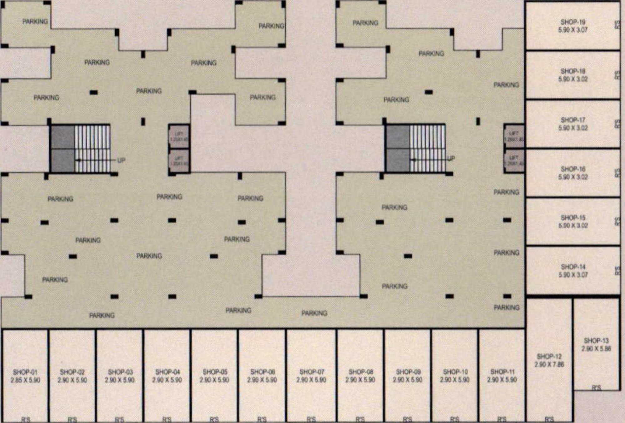  shikhar Wing A ,B Cluster Plan For Ground Floor
