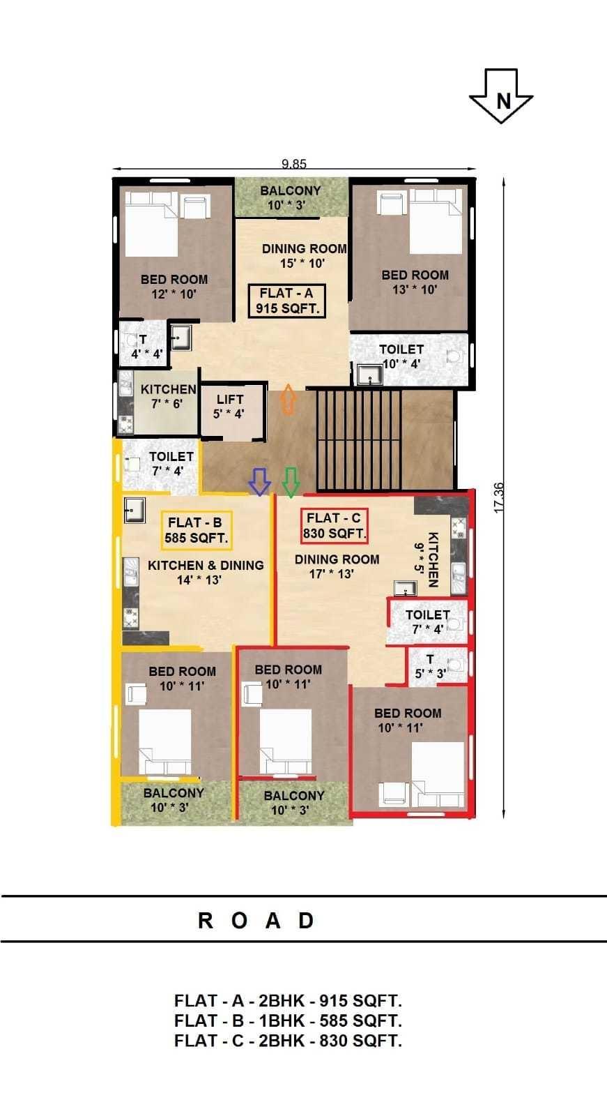  apartment Cluster Plan