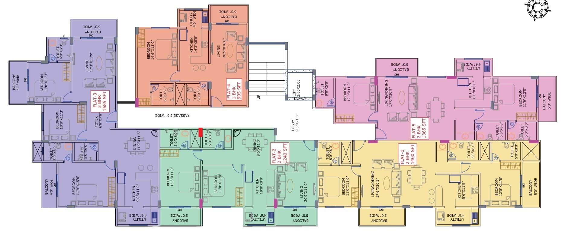  gokul-grace Cluster Plan from 2nd to 4th Floor