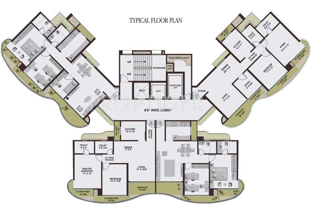 cypress Single Tower Cluster Plan