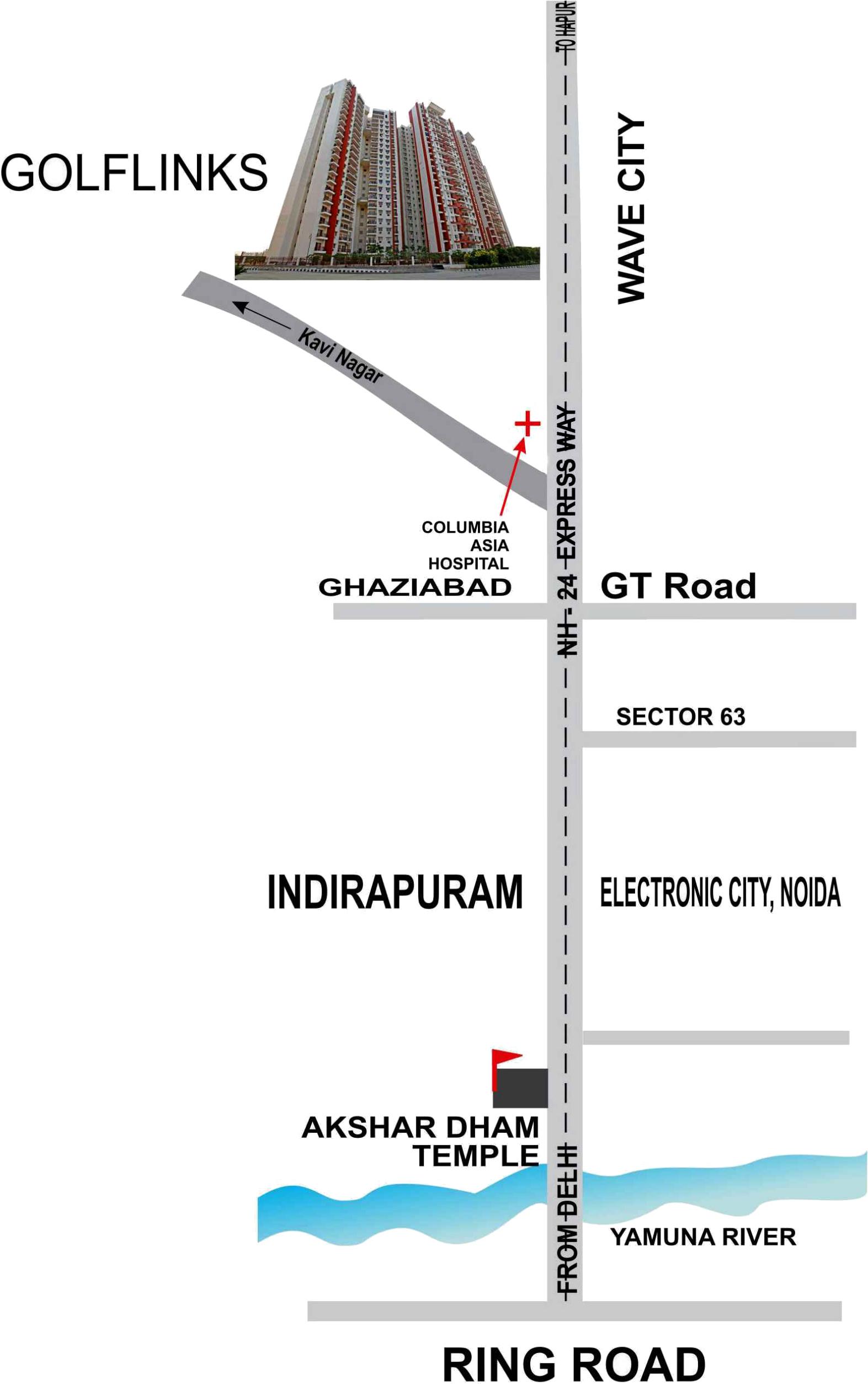  golflinks-plots Location Plan