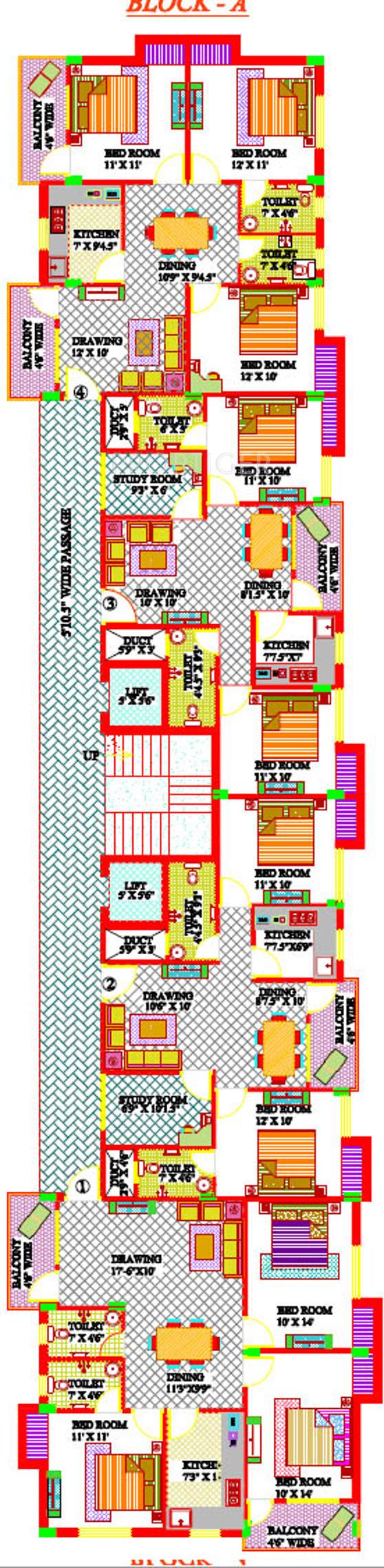  arbinda-complex Block A Typical Cluster Plan