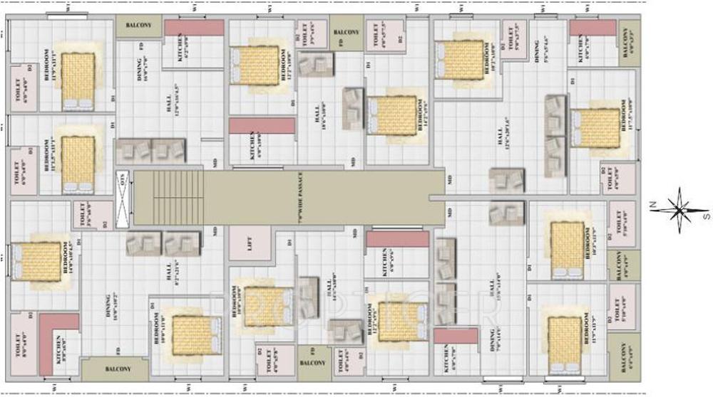 aditi-foundations venus Cluster Plan for 1st Floor