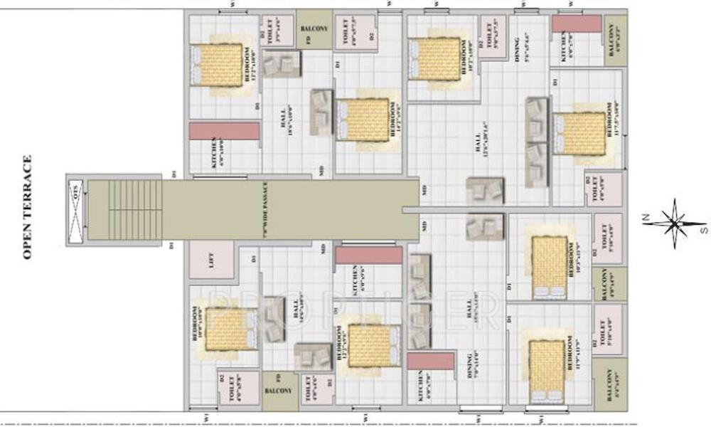 aditi-foundations venus Cluster Plan for 2nd Floor