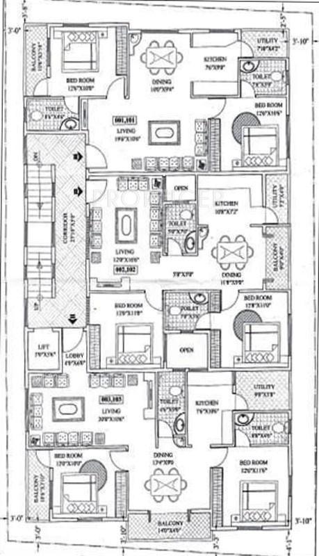 citadel my-home My Home Cluster Plan from 1st to 4th Floor