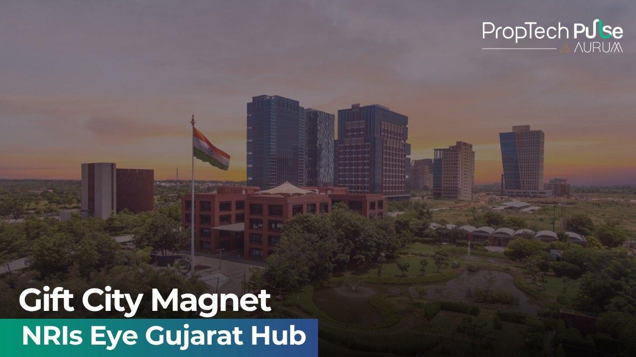 A panoramic view of Gift City, showcasing modern infrastructure.