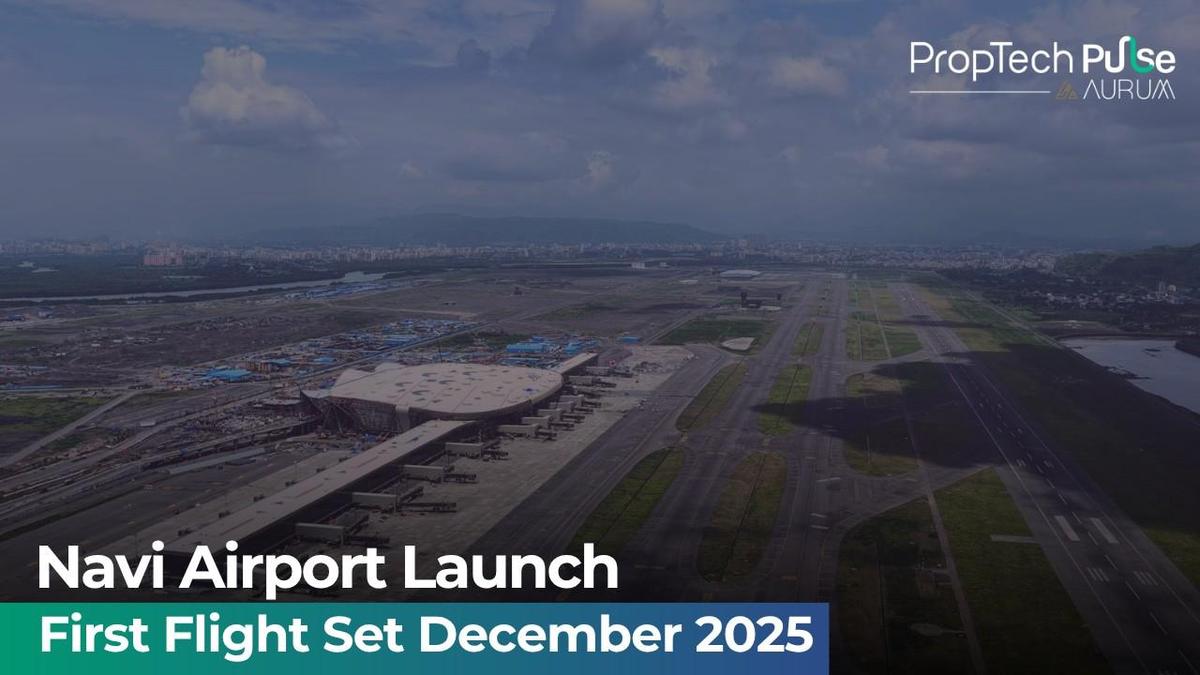Aerial view of Navi Mumbai Airport construction site