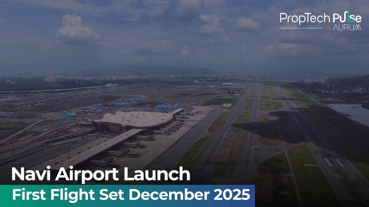 Aerial view of Navi Mumbai Airport construction site