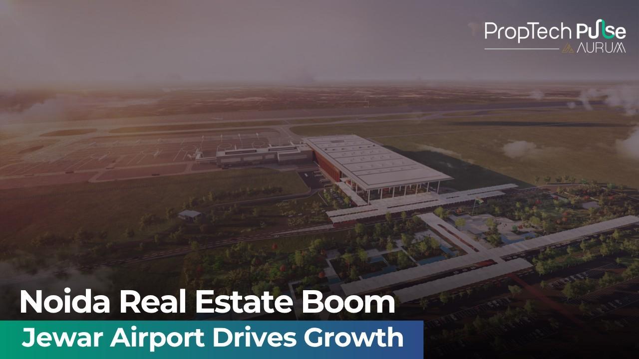 Aerial view of Jewar Airport construction site