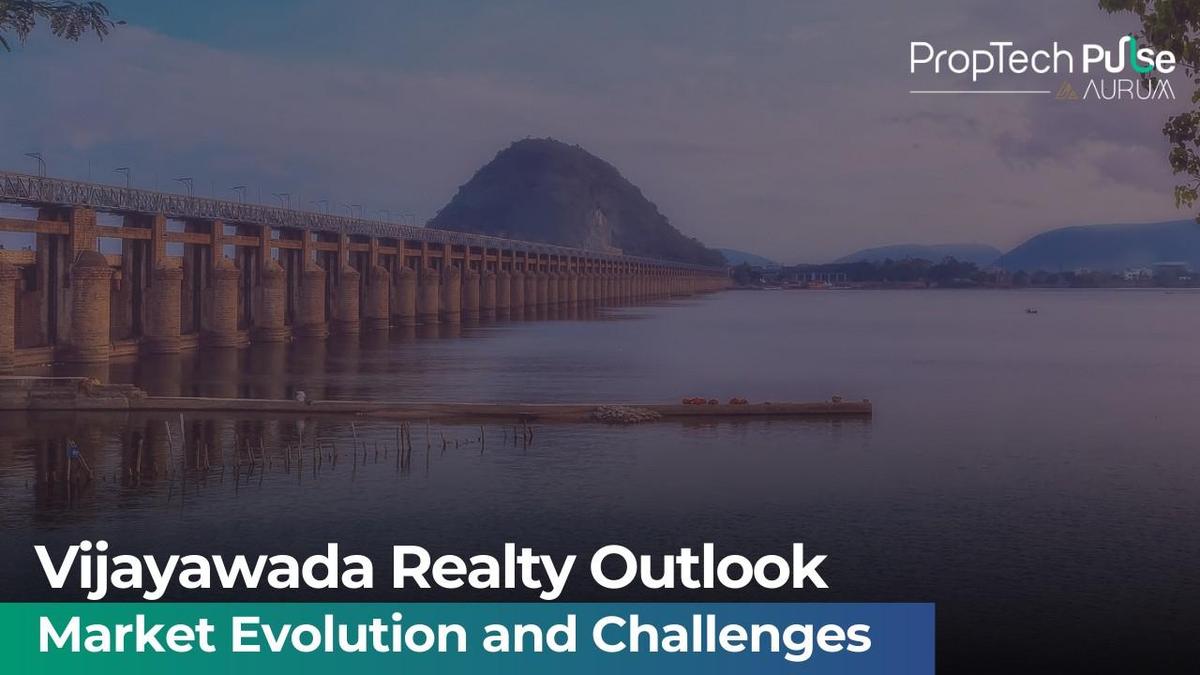 Aerial view of Vijayawada showing real estate development