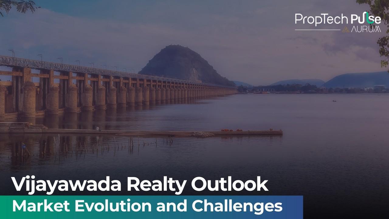 Aerial view of Vijayawada showing real estate development