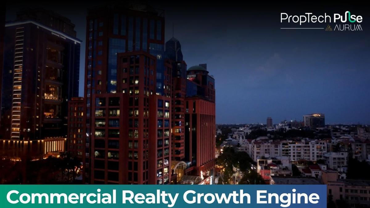 Commercial real estate emerging as a key growth engine for developers, showcasing modern office buildings, retail spaces, and mixed-use developments