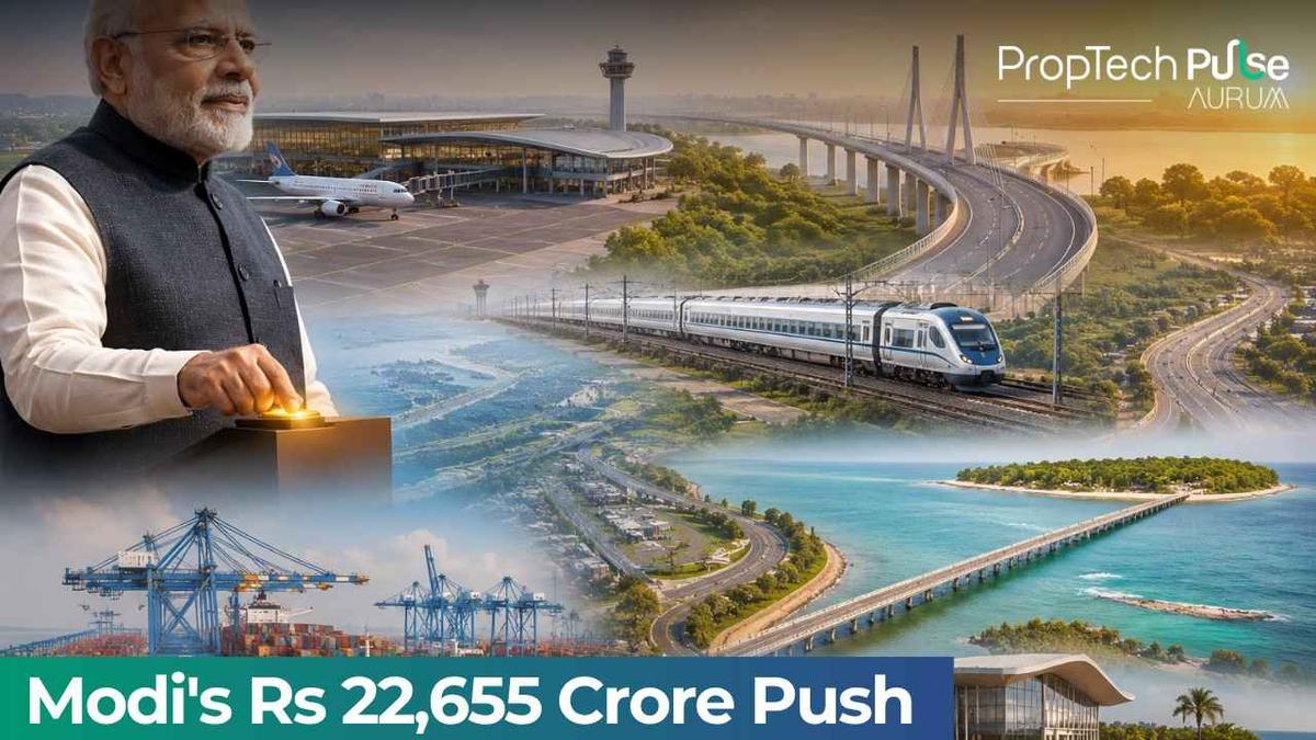 PM Modi inaugurates Rs 22655 crore infrastructure projects Gujarat Daman Lakshadweep expressways ports 2026