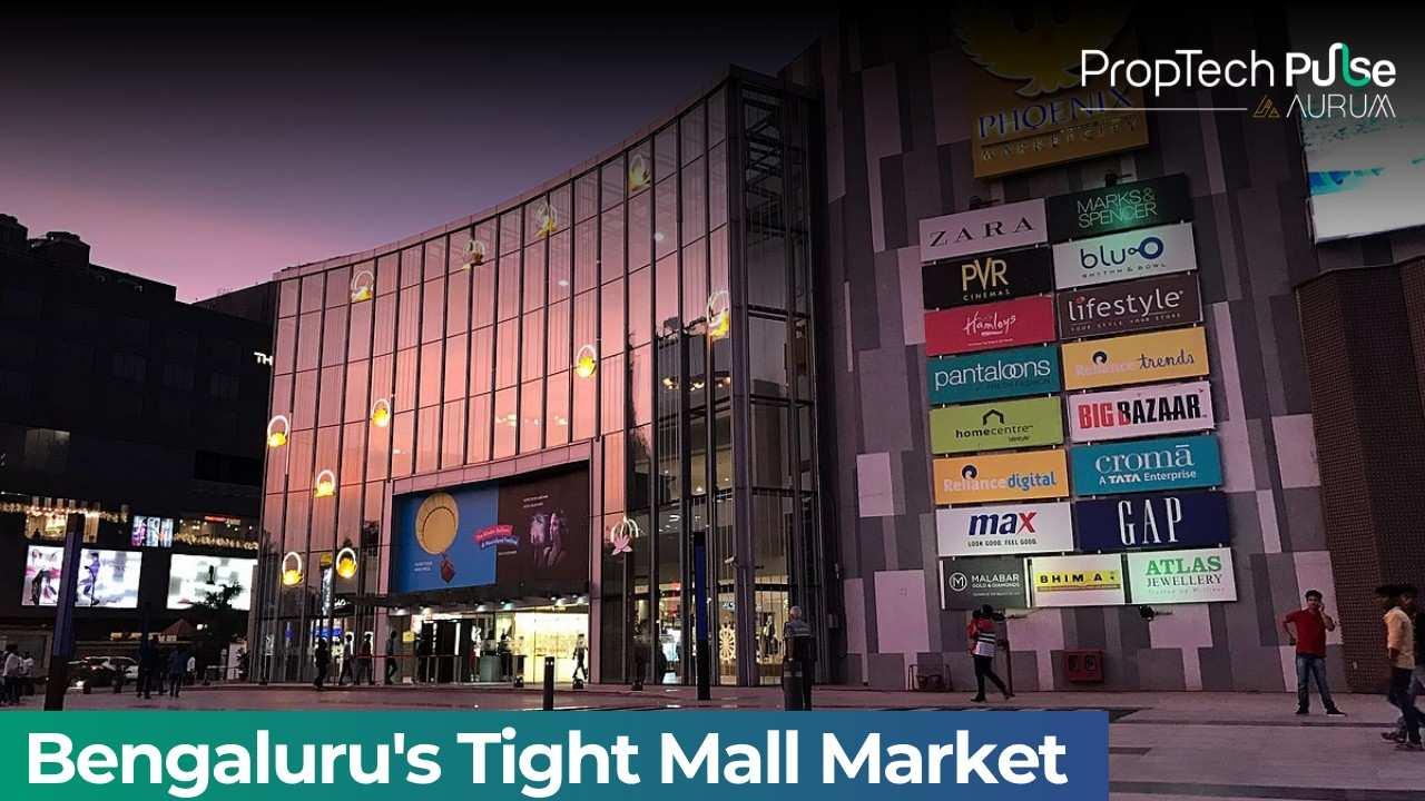 Busy upscale shopping mall in Bengaluru where strong retailer demand has tightened available space