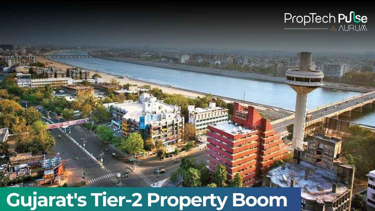 Emerging residential and commercial skyline in a Gujarat tier-2 city drawing real estate investment