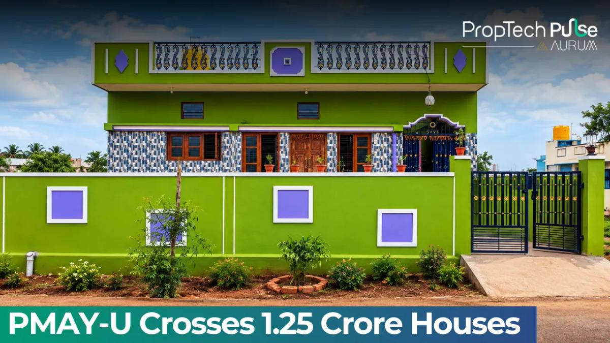 Rows of completed affordable housing units built under PMAY-Urban scheme in India
