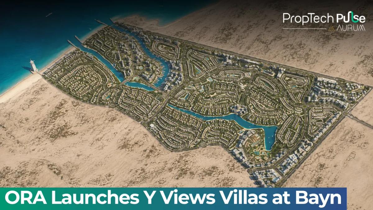 Aerial view of ORA Developers' Bayn coastal masterplan on the Ghantoot corridor