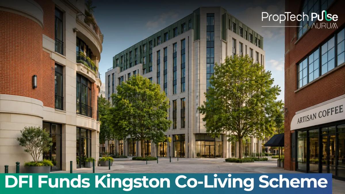 Rendering of DFI's 200-bed co-living scheme next to Kingston railway station, London