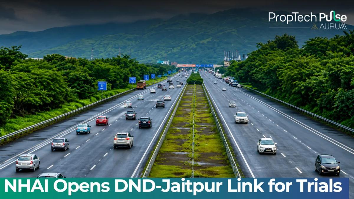 Map showing the newly opened DND Flyway to Jaitpur section of the Delhi-Mumbai Expressway