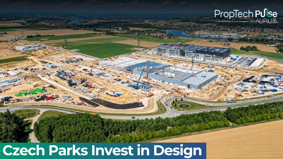 Modern Czech industrial park with green spaces and employee amenities
