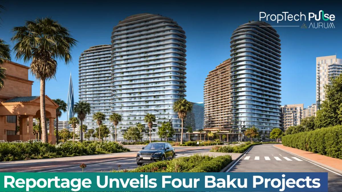 Four Sea Breeze residential projects near Baku, Azerbaijan, showcased by Reportage Group and Sabah Investment Group, including waterfront apartments and luxury villas