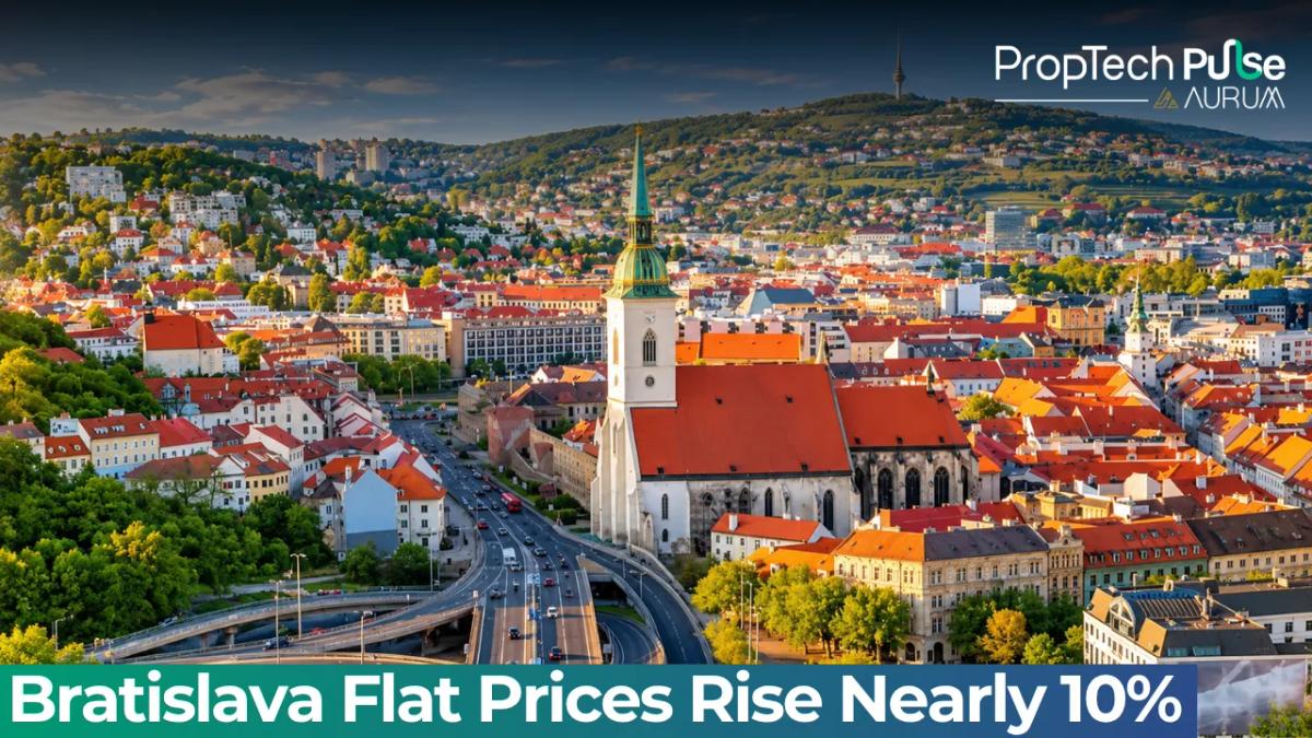 Residential apartment buildings in Bratislava, where second-hand flat asking prices rose nearly 10% in Q3 2026.