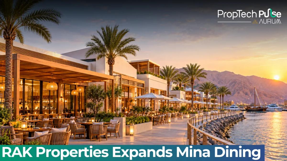 Mina waterfront development in Ras Al Khaimah with residential, resort, restaurant and café facilities.
