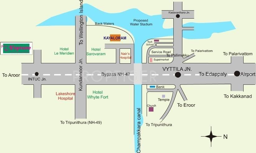 K P Varkey and V S Builders Golden Naptune Location Plan