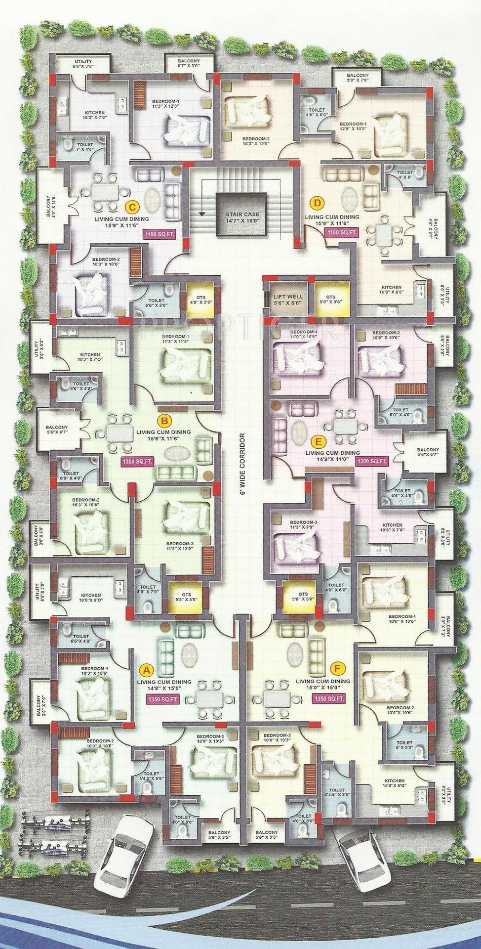 Build Tech Constructions Malars Wind Floor Cluster Plan