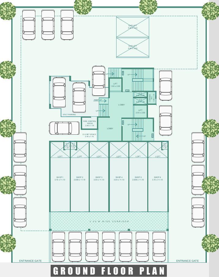 apartments Apartment Cluster Plan for ground Floor