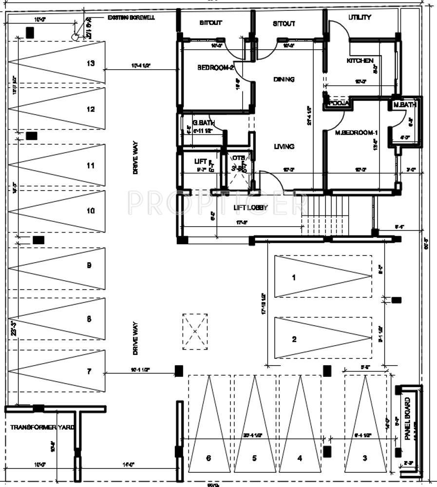 Build Tech Constructions Malar Sunflowers Ground Floor Cluster Plan
