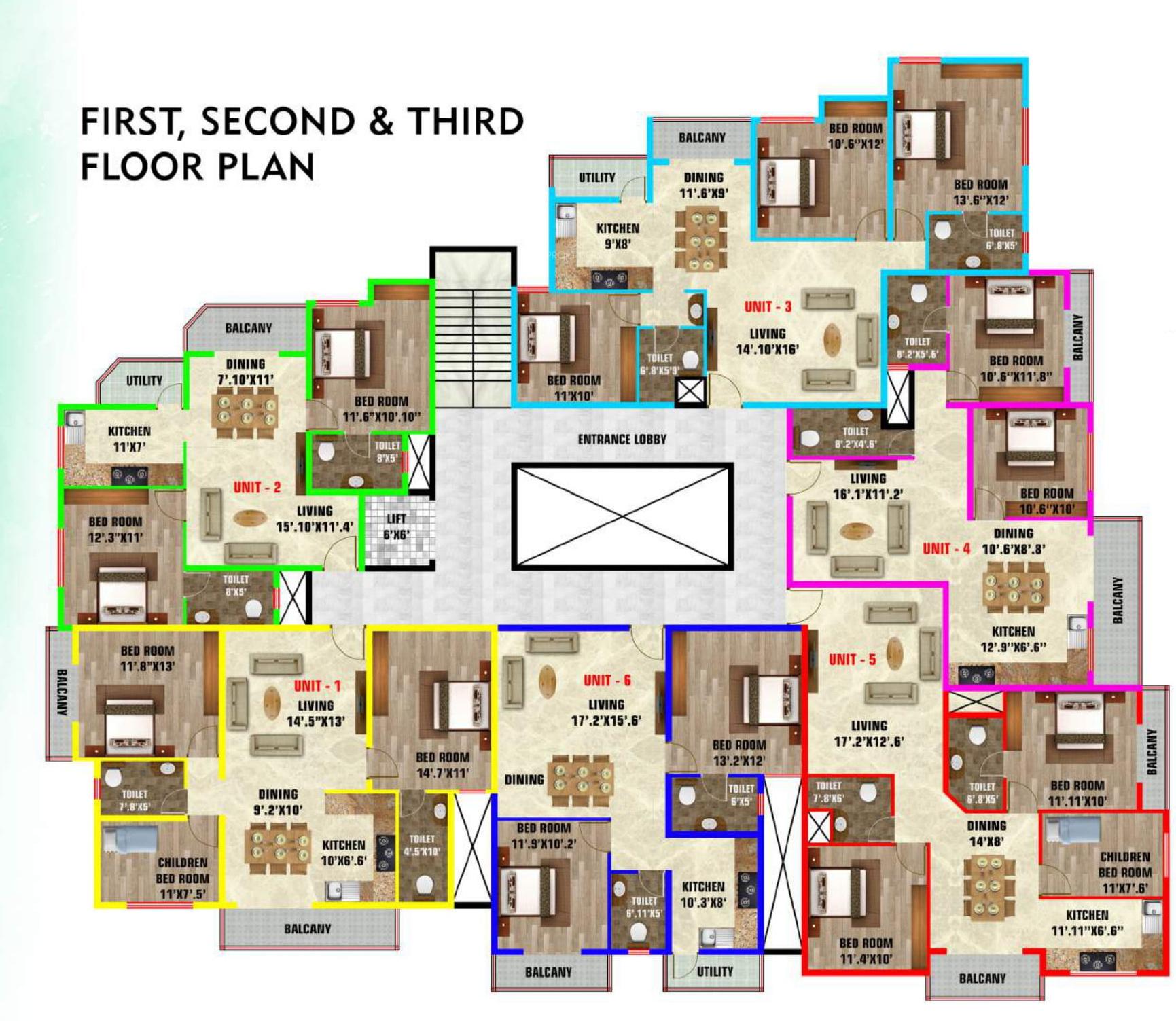royal-orchid Royal Orchid Cluster Plan from 1st to 3rd Floor