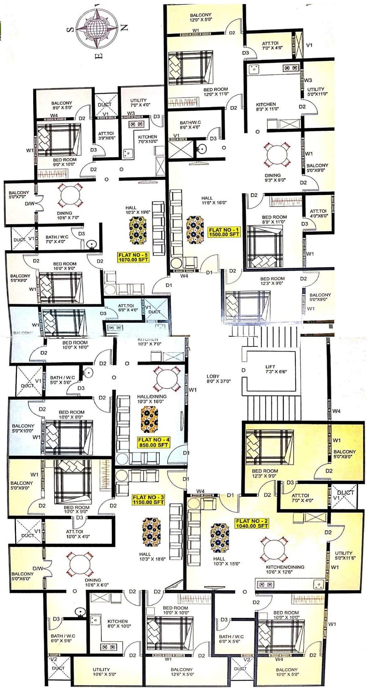 green-acres Green Acres Cluster Plan from 1st to 3rd Floor