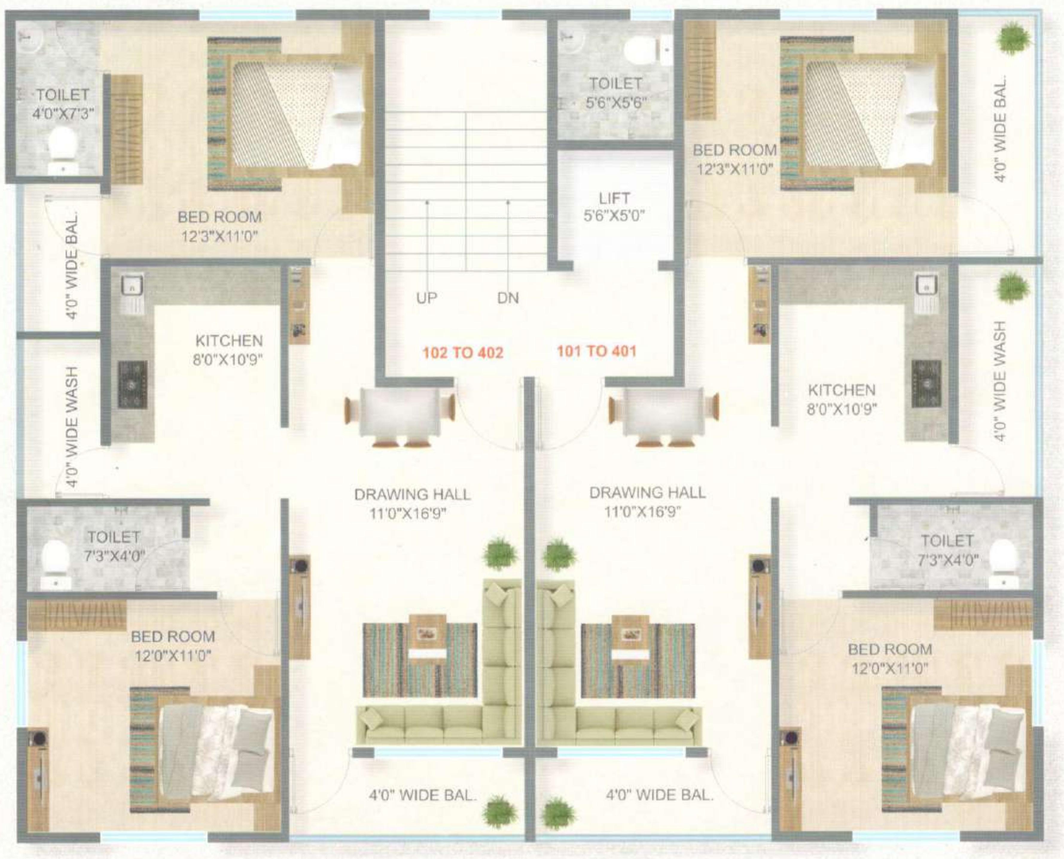 sai-apartment-16 Sai Apartment 16 Cluster Plan from 1st to 4th Floor