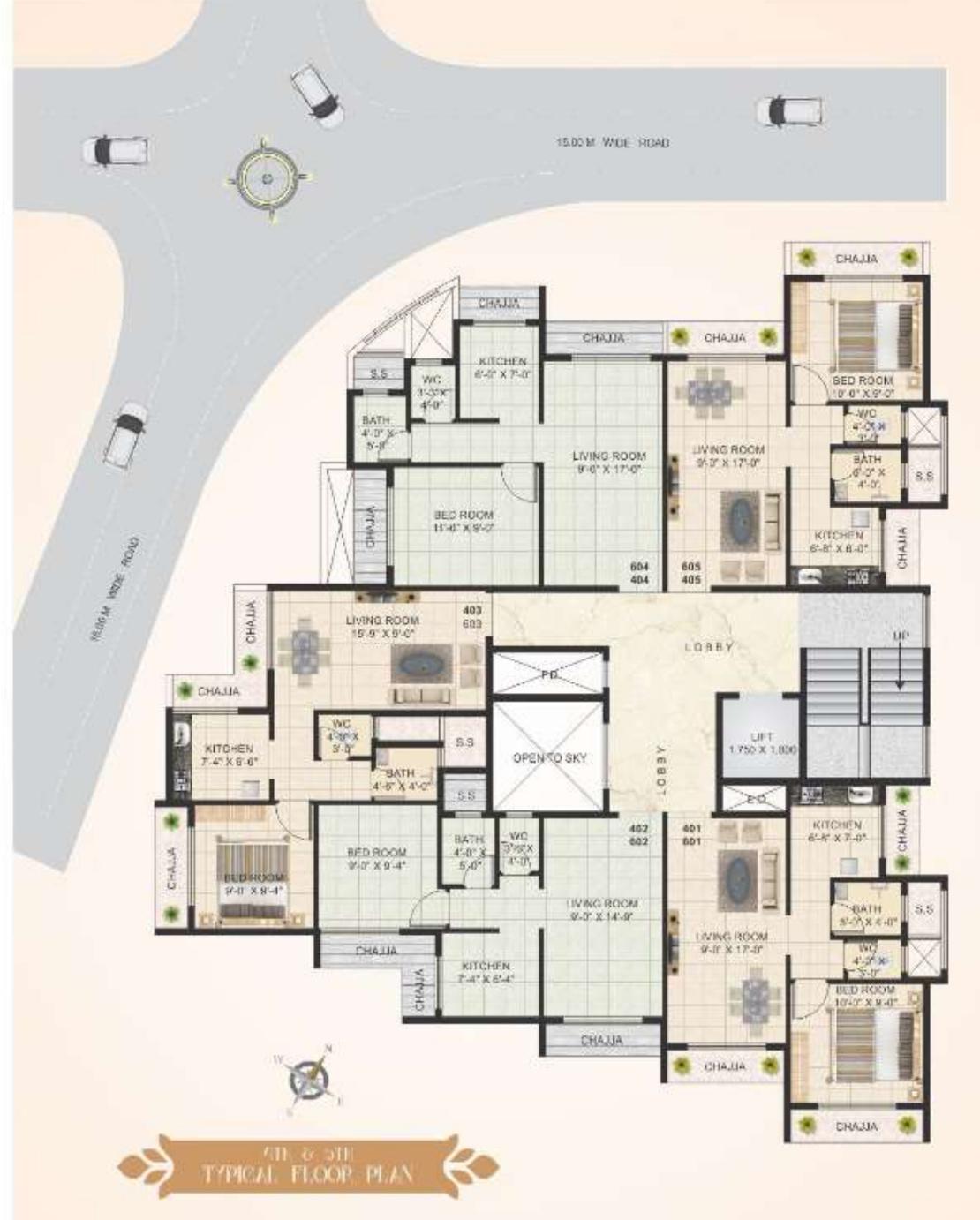 parvati-vastu Parvati Vastu Cluster Plan for 4th and 6th Floor