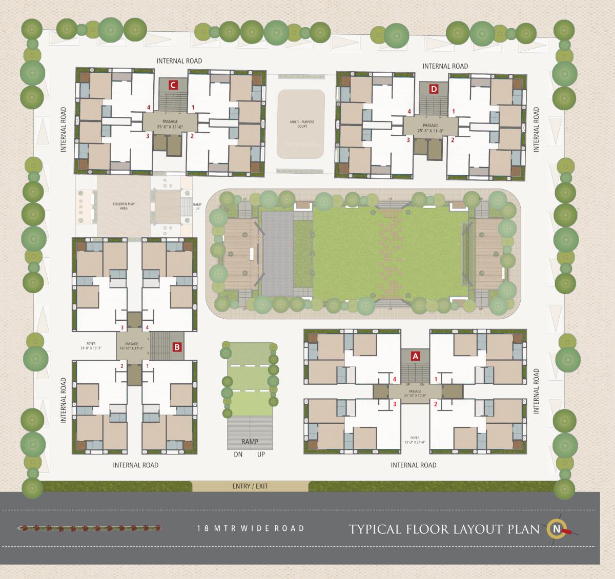 veer-swastik-heights Building A, B, C And D Cluster Plan from 1st to 14th Floor