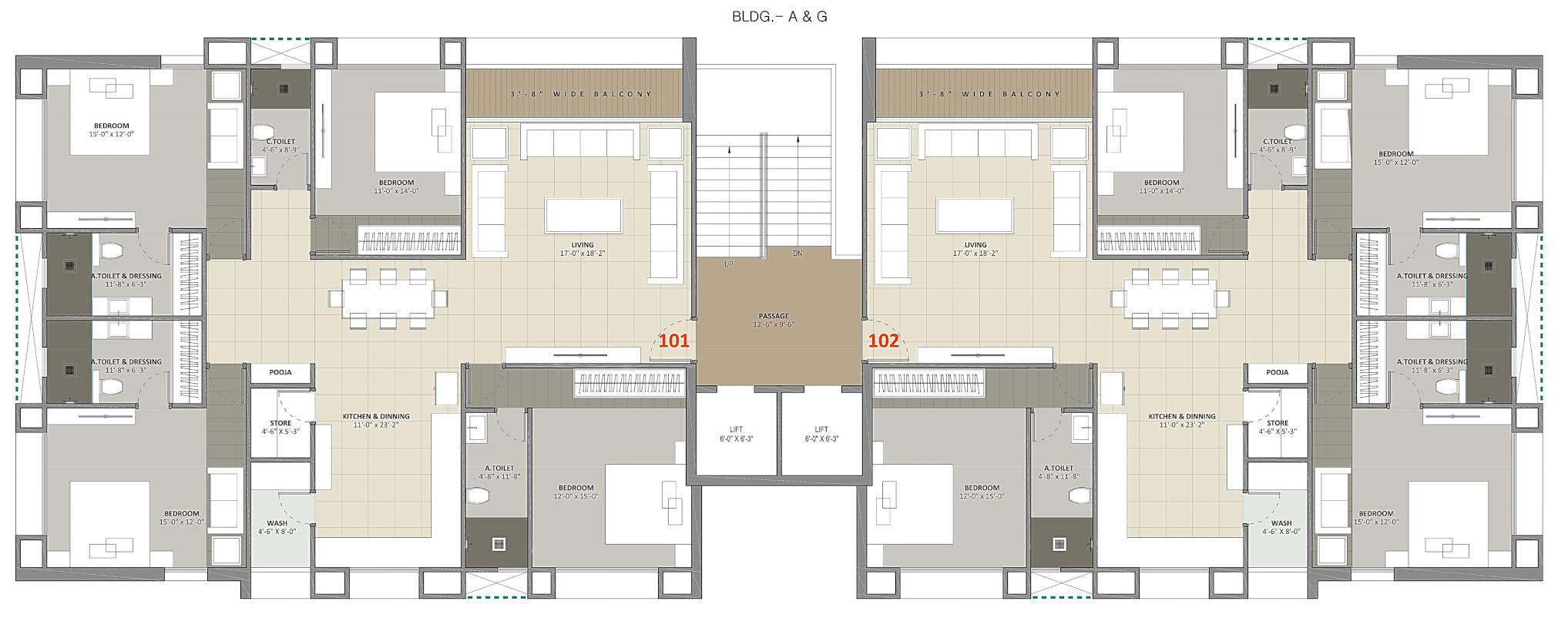 the-capital-phase-1 Tower A And G Cluster Plan from 1st to 14th Floor