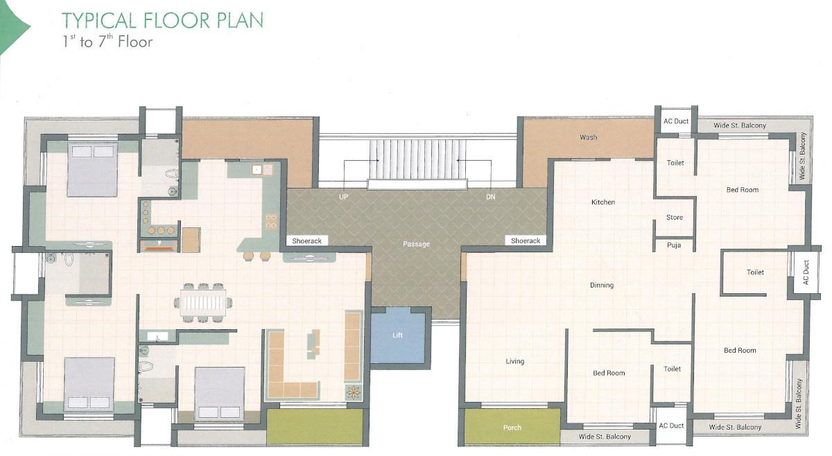 shree-darshan-sky Shree Darshan Sky Cluster Plan from 1st to 7th Floor